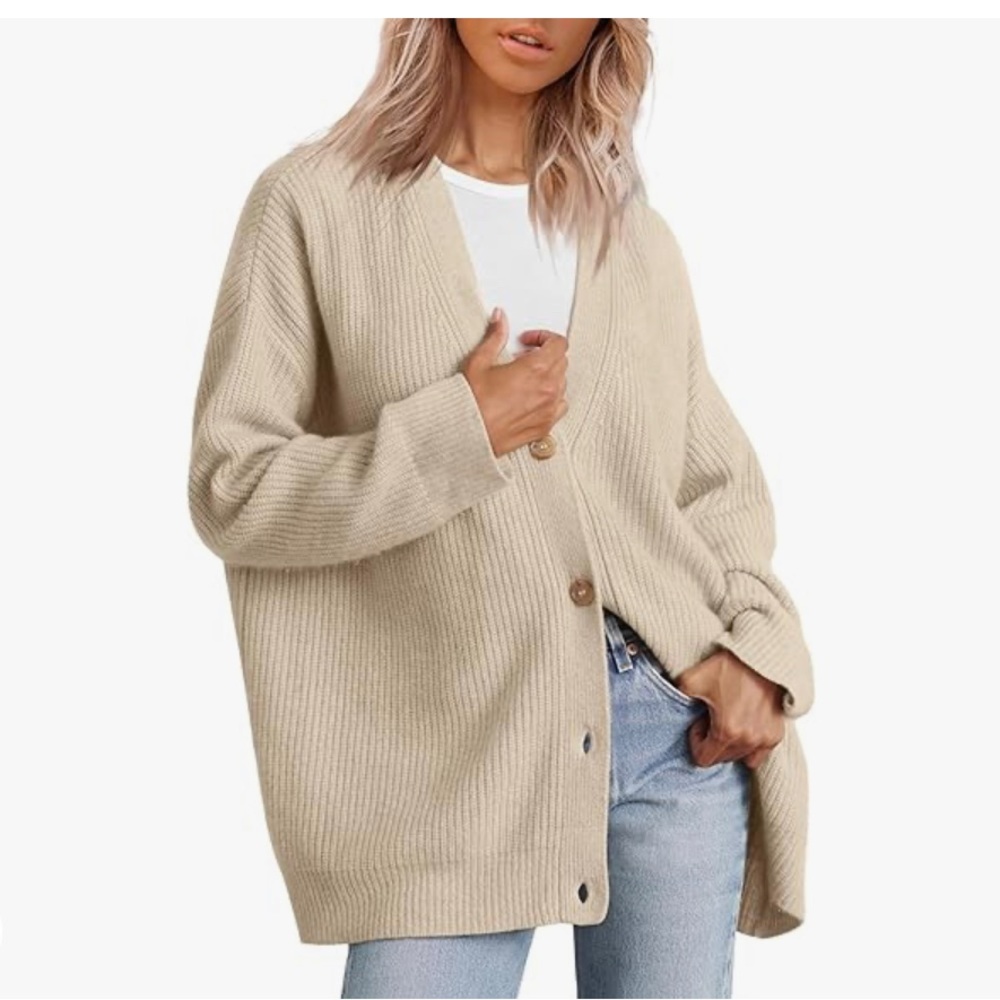 Automet Open Front Oversized Button Lightweight C… - image 1